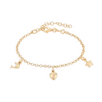 Armbånd i forgyldt sølv med stjerne – Støvring Design